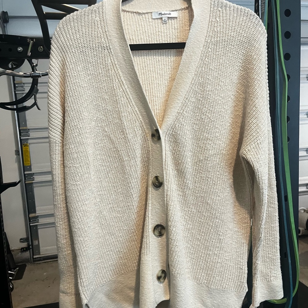 Madewell Cream Button-Up Cardigan